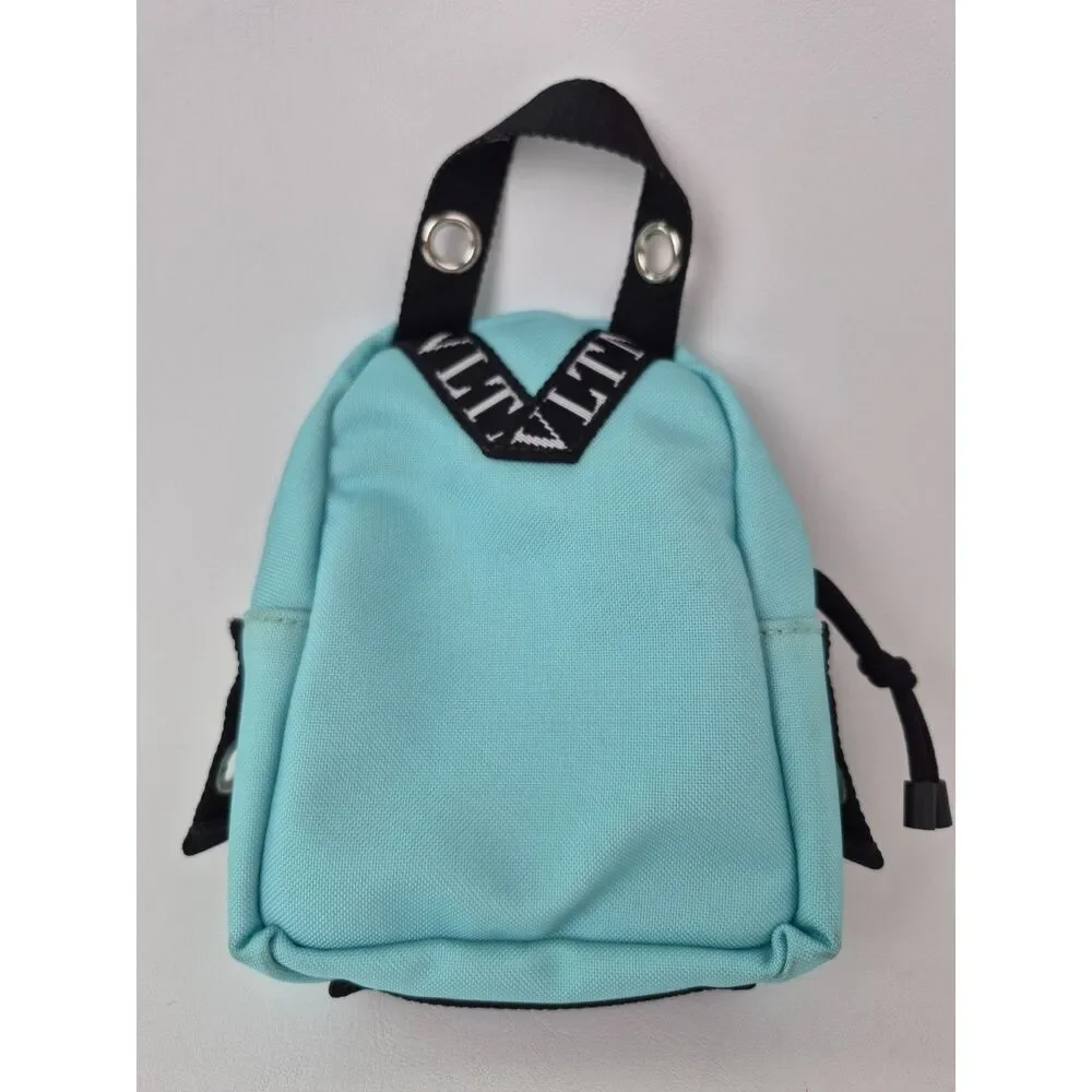 Valentino Light Blue Vltn Mini Canvas Backpack